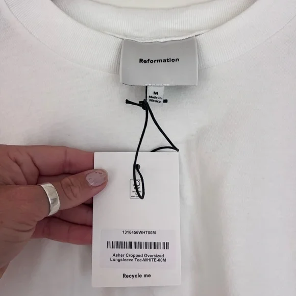 Reformation Asher Cropped Oversized long sleeve tee - Picture 4 of 5